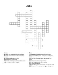 Jobs crossword puzzle