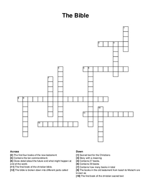 The Bible Crossword Puzzle