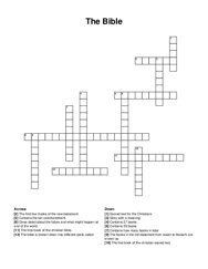 The Bible crossword puzzle