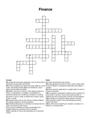 Finance crossword puzzle