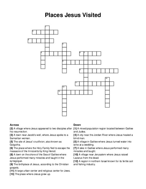 Pilgrims and Puritans Crossword Puzzle