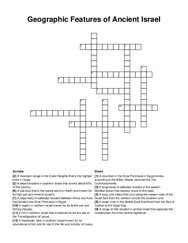 Geographic Features of Ancient Israel crossword puzzle