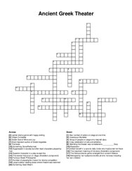 Ancient Greek Theater crossword puzzle