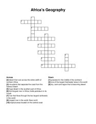 Africas Geography crossword puzzle