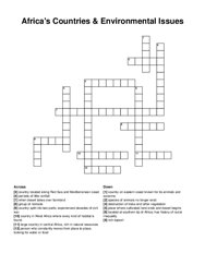 Africas Countries & Environmental Issues crossword puzzle