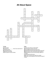 All About Space crossword puzzle