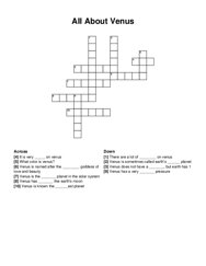 All About Venus crossword puzzle