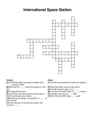 International Space Station crossword puzzle