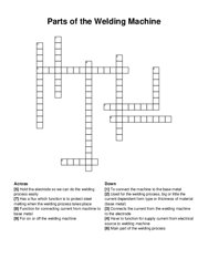 Parts of the Welding Machine crossword puzzle
