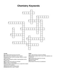 Chemistry Keywords crossword puzzle