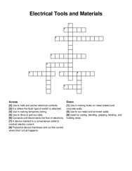 Electrical Tools and Materials crossword puzzle