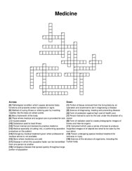 Medicine crossword puzzle