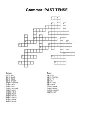 Grammar: PAST TENSE crossword puzzle