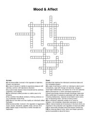 Mood & Affect crossword puzzle
