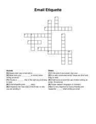 Email Etiquette crossword puzzle
