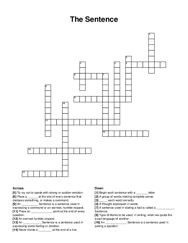 The Sentence crossword puzzle