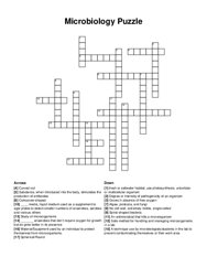 Microbiology Puzzle crossword puzzle