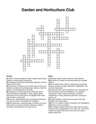 Garden and Horticulture Club crossword puzzle