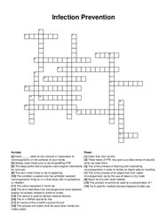 Infection Prevention crossword puzzle