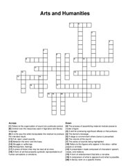 Arts and Humanities crossword puzzle