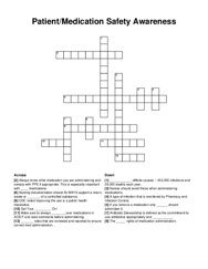Patient/Medication Safety Awareness crossword puzzle
