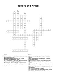 Bacteria and Viruses crossword puzzle