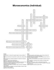 Microeconomics (Individual) crossword puzzle
