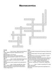 Macroeconmics crossword puzzle
