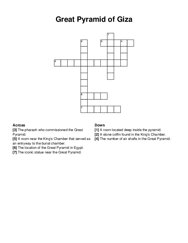 Great Pyramid of Giza crossword puzzle
