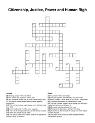 Citizenship, Justice, Power and Human Righ crossword puzzle