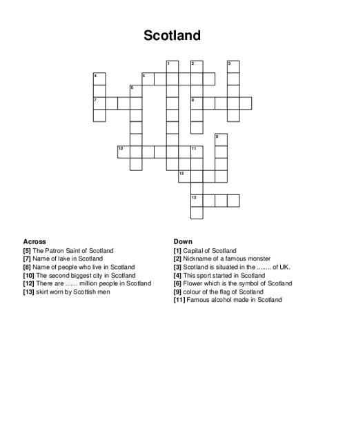 Scotland Crossword Puzzle