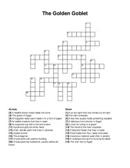 The Golden Goblet crossword puzzle