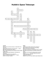 Hubbles Space Telescope crossword puzzle