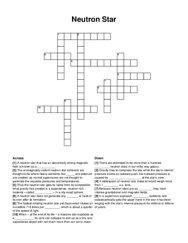 Neutron Star crossword puzzle