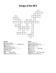 Songs of the 80s crossword puzzle