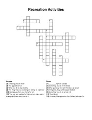 Recreation Activities crossword puzzle