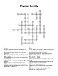 Physical Activity crossword puzzle