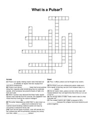 What is a Pulsar? crossword puzzle