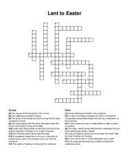 Lent to Easter crossword puzzle