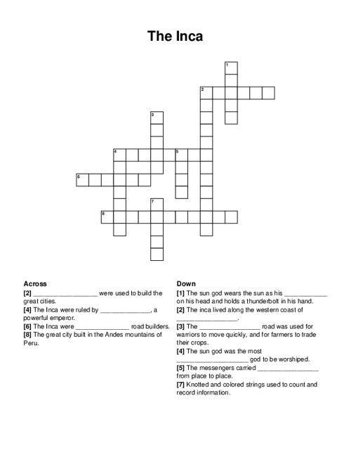The Inca Crossword Puzzle