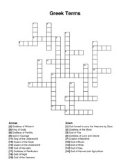 Greek Terms crossword puzzle