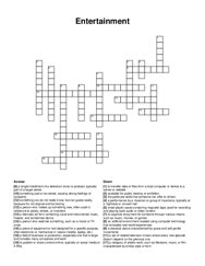 Entertainment crossword puzzle