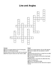 Line and Angles crossword puzzle