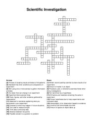 Scientific Investigation crossword puzzle