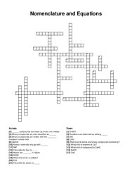 Nomenclature and Equations crossword puzzle