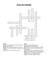 Acid and Alkalis crossword puzzle