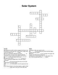 Solar System crossword puzzle