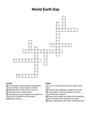 World Earth Day crossword puzzle