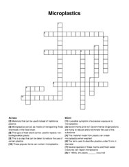 Microplastics crossword puzzle
