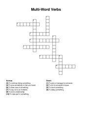 Multi-Word Verbs crossword puzzle